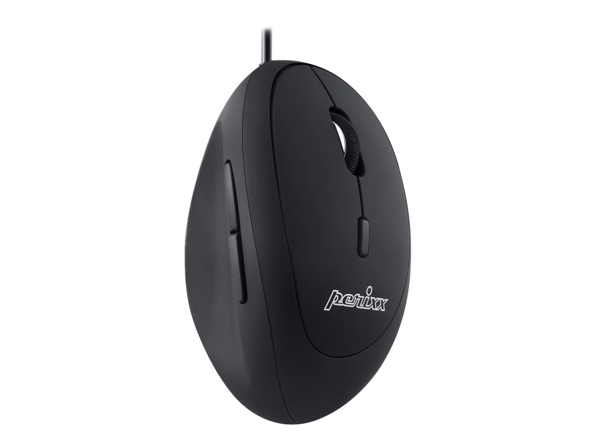 Perixx PERIMICE-519 - vertikale Maus - USB - Schwarz
