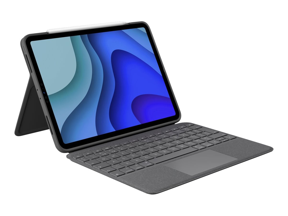 Logitech Folio Touch - Tastatur und Foliohülle - mit Trackpad - QWERTY - GB - Oxford Gray Eingabegerät