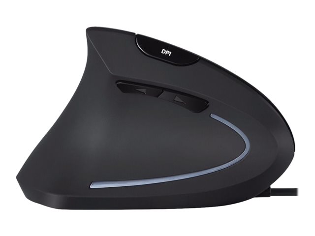 Perixx PERIMICE-513 L - vertikale Maus - USB - Schwarz