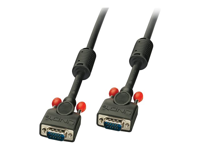 Lindy - VGA-Kabel - HD-15 (VGA) (M) zu HD-15 (VGA) (M) - 3 m - geformt, Daumenschrauben - Schwarz