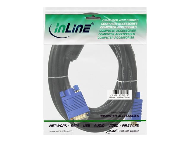 InLine Premium - VGA-Kabel - HD-15 ohne Pol 9 (M) zu HD-15 ohne Pol 9 (M) - 1 m - geformt - Schwarz