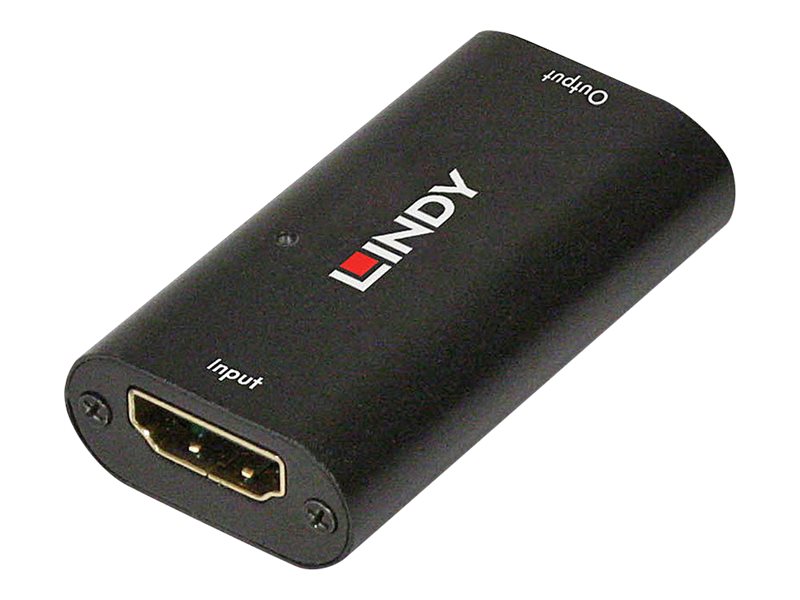 LINDY HDMI 2.0 18G UHD/HDR Repeater/Extender - Erweiterung für Video/Audio - HDMI - 19-poliger HDMI Typ A / 19-poliger HDMI Typ A - bis zu 40 m