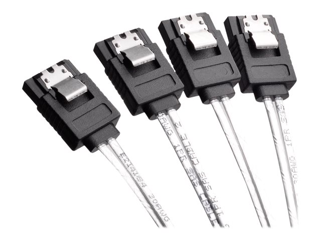 SilverStone CPS03 - SATA- / SAS-Kabel - mit Sidebands - 4-Lane - Mini SAS (SFF-8087) (M) bis SATA, Seitenband (W) - 50 cm - Schwarz