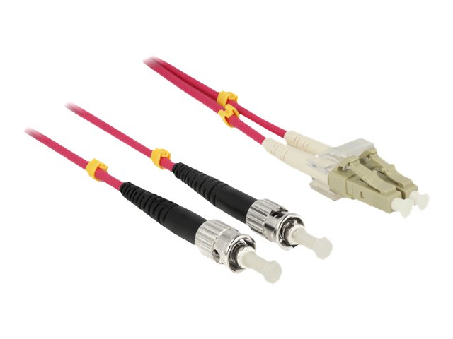 Delock - Netzwerkkabel - ST multi-mode (M) zu LC Multi-Mode (M) - 2 m - Glasfaser - 50/125 Mikrometer - OM4 - halogenfrei - violett