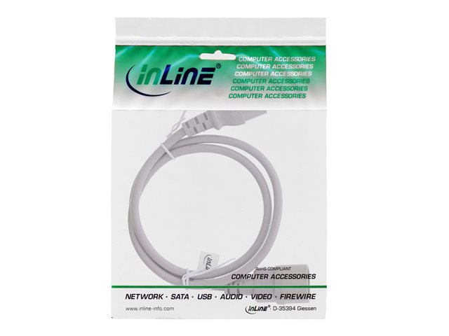 InLine - Spannungsversorgungs-Verlängerungskabel - power IEC 60320 C13 zu IEC 60320 C14 - 250 V - 2 m - Grau