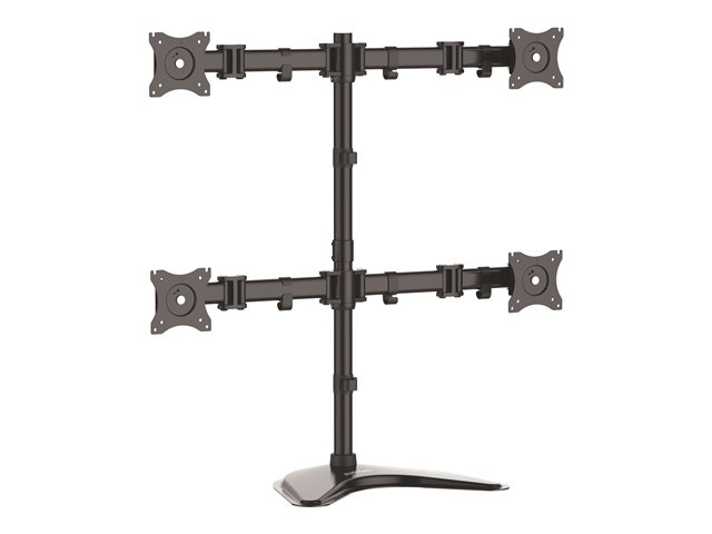 StarTech.com Vierfach-Monitorhalter - Schwenkbar - Verstellbarer 4 Monitorständer - Für VESA Monitore bis zu 27 Zoll (8 Kg) Aufstellung - für 4 Monitore - Schwarz