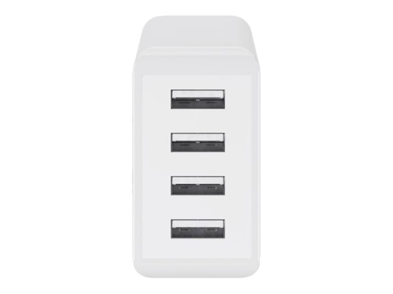 goobay Ladegerät USB A 4-fach weiss USB Steckernetzteil, 3A, 30W
