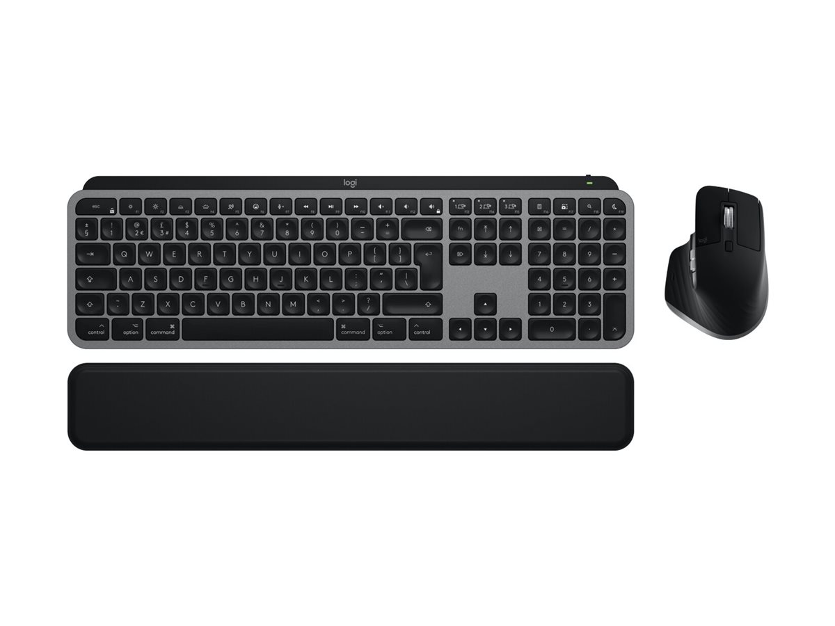Logitech Master Series MX Keys S Combo for Mac - Tastatur-und-Maus-Set full size - QWERTZ - Deutsch - Space-grau Eingabegerät
