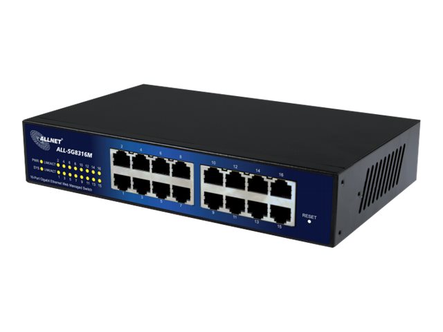 ALLNET ALL-SG8316M - Switch - 16 Anschlüsse - managed - an Rack montierbar