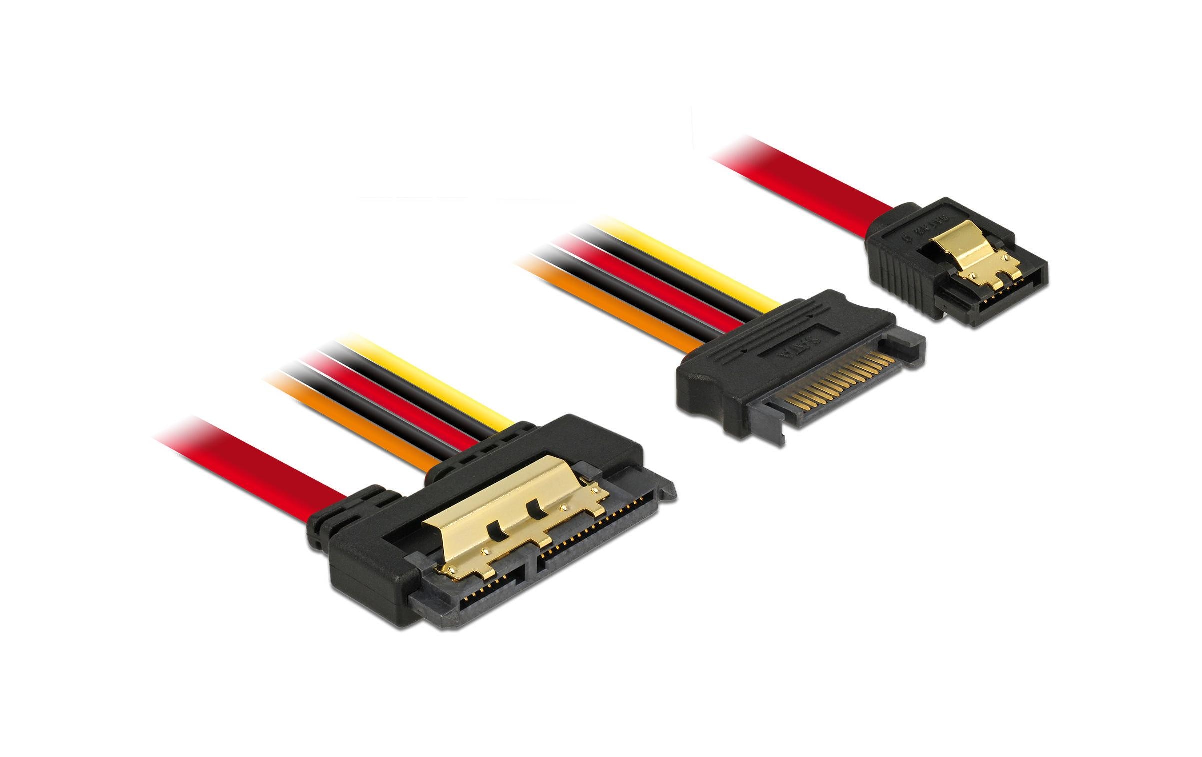 DeLOCK - SATA-Kabel - Serial ATA 150/300/600 - SATA Combo (R) bis SATA, SATA-Stromstecker - 30 cm - eingerastet