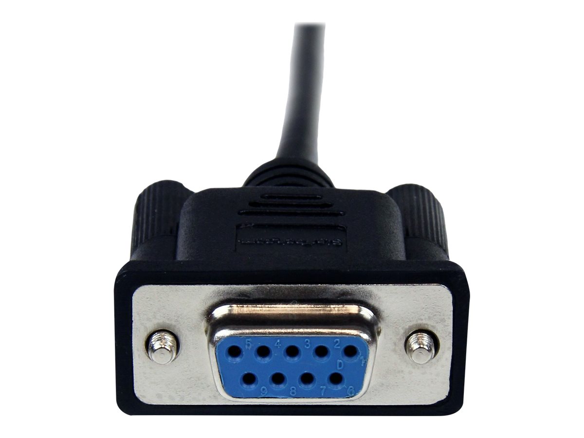 StarTech.com 2m Seriell DB9 RS-232 Nullmodemkabel - Schwarz - Stecker/Buchse - 9 Pin Null Modem Kabel - Nullmodemkabel - DB-9 (W) zu DB-9 (M) - 2 m - Schwarz - für P/N: 1P3FPC-USB-SERIAL, ICUSB2321F, ICUSB2324I, ICUSB232V2, PEX2S953, PEX2S953LP