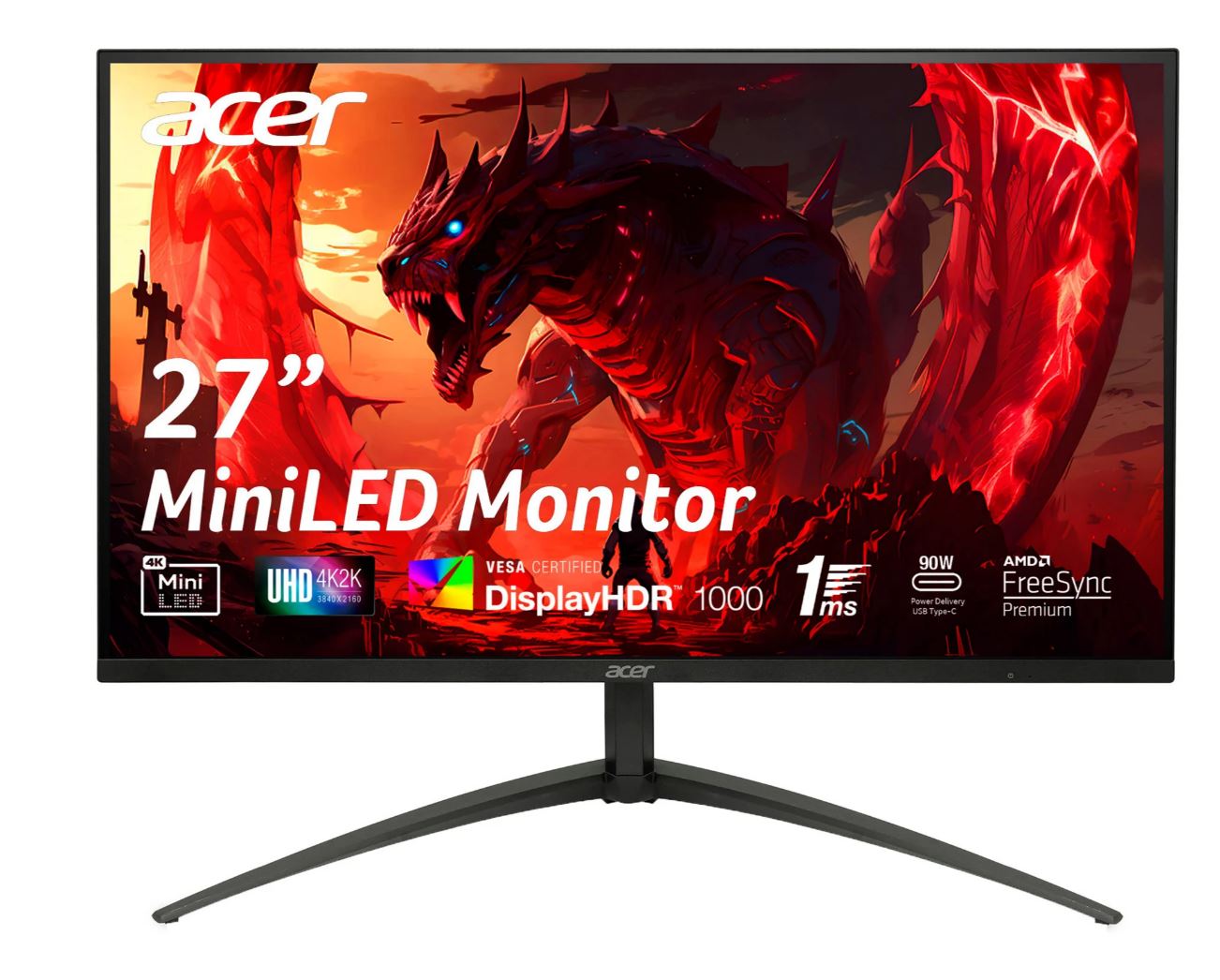 Acer Nitro XV275KP5 Gaming-Monitor 68.6 cm (27 Zoll), schwarz, UltraHD/4K, IPS, USB-C, USB-Hub, HDR, 160Hz Panel