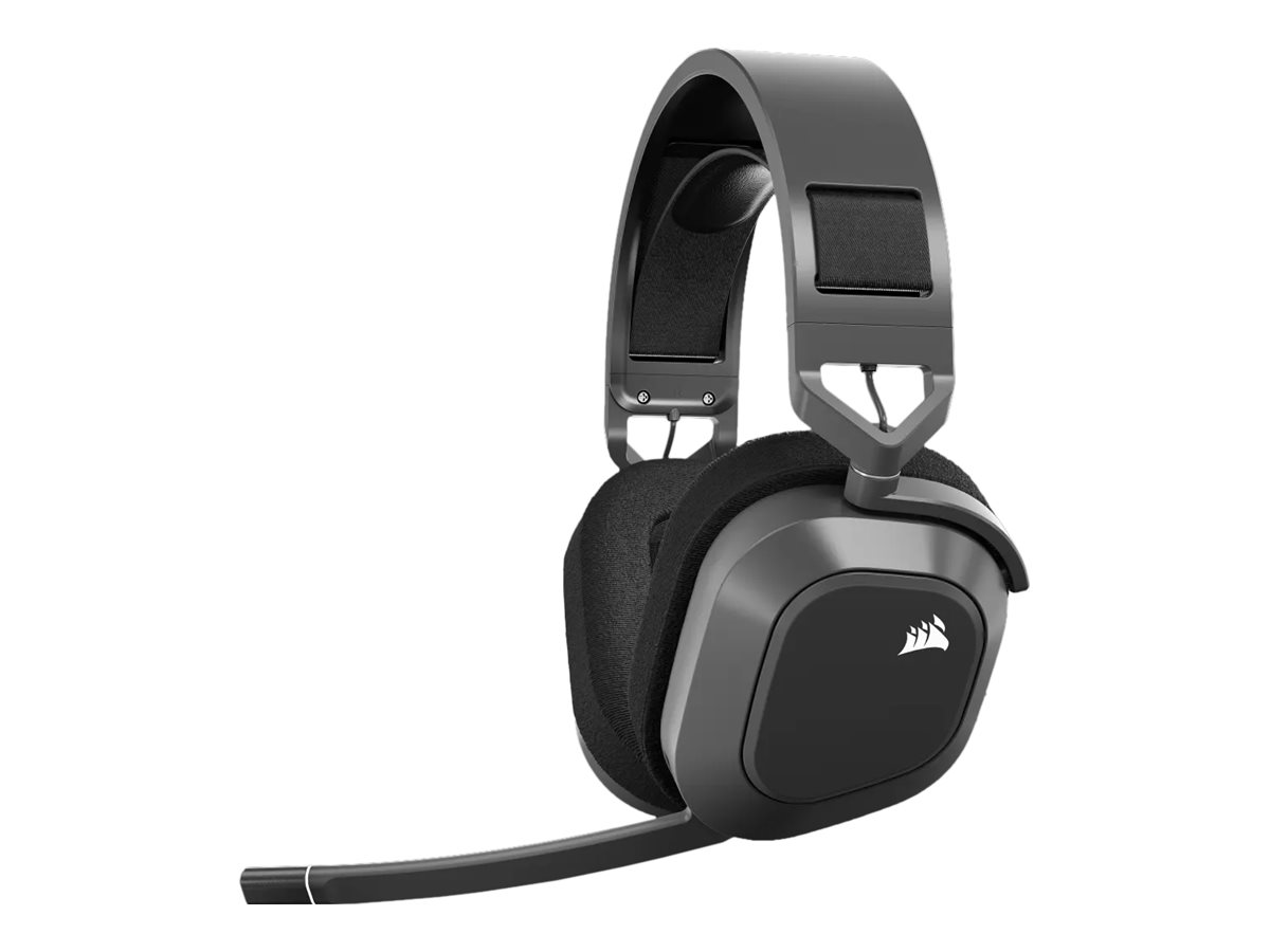CORSAIR Gaming HS80 MAX WIRELESS - Headset - ohrumschließend - 2,4 GHz - kabellos - USB - Stahlgrau