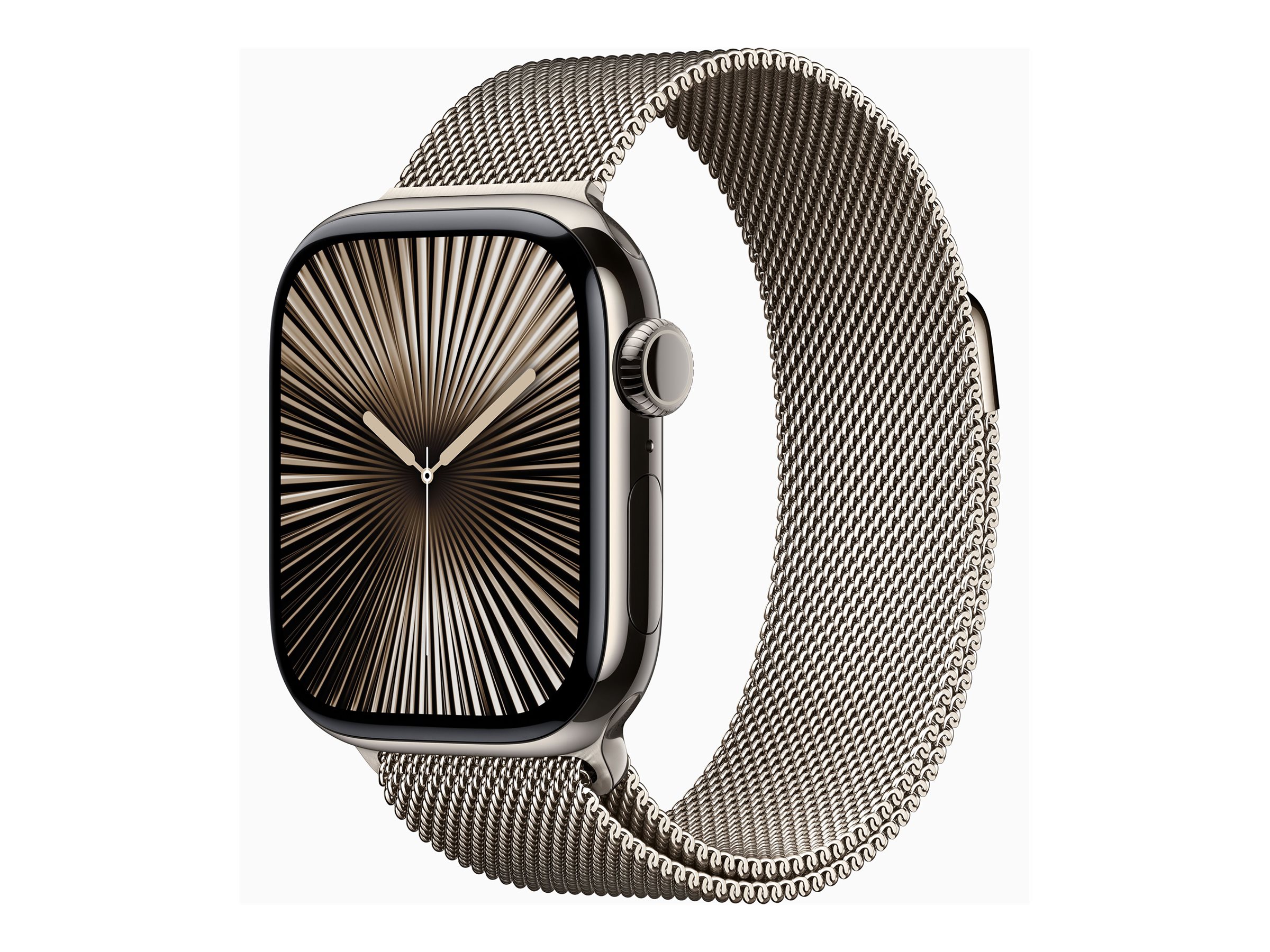 Apple Watch Series 10 GPS + Cellular 42mm Natural Titanium Case mit Natural Milanese Band (MWXF3QF/A)