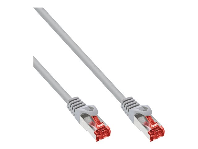 InLine - Patch-Kabel - RJ-45 (M) zu RJ-45 (M) - 20 m - SFTP - CAT 6 - halogenfrei, geformt - Grau