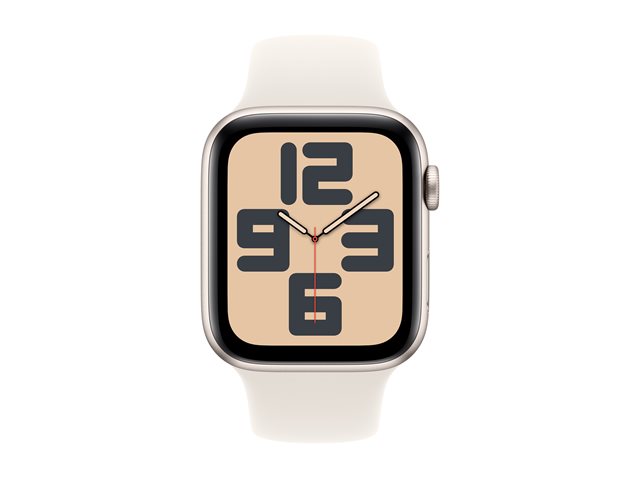 Apple Watch SE GPS + Cellular 44mm Starlight Aluminium Case mit Starlight Sport Band - S/M (MXGT3QF/A)
