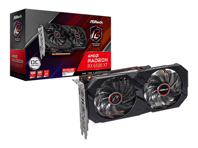 ASRock Phantom Gaming D Radeon RX 6500 XT 4GB OC - Grafikkarten - Radeon RX 6500 XT - 4 GB