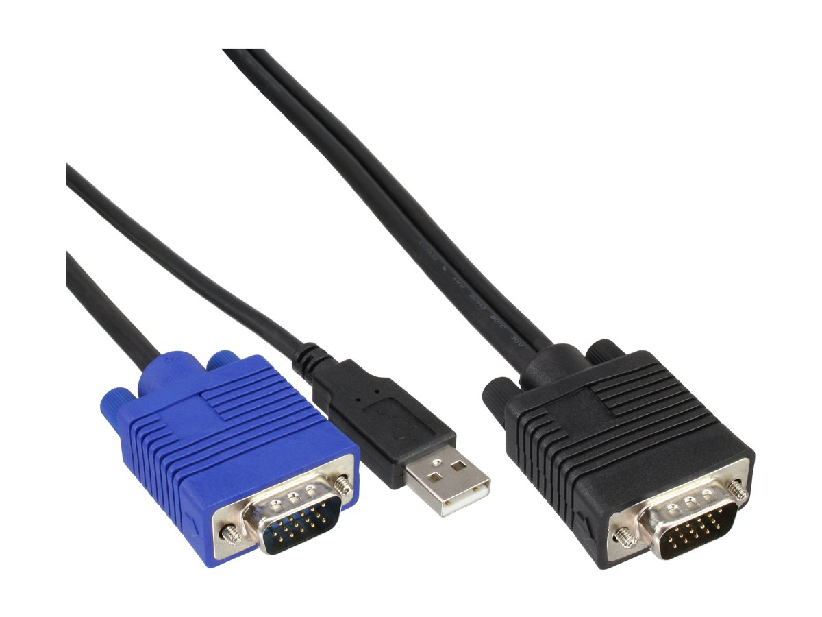InLine - Tastatur- / Video- / Maus- (KVM-) Kabel - HD-15 (VGA) (M) zu USB, HD-15 (VGA) (M) - 1.8 m - für P/N: 60664A, 60665A, 60666A