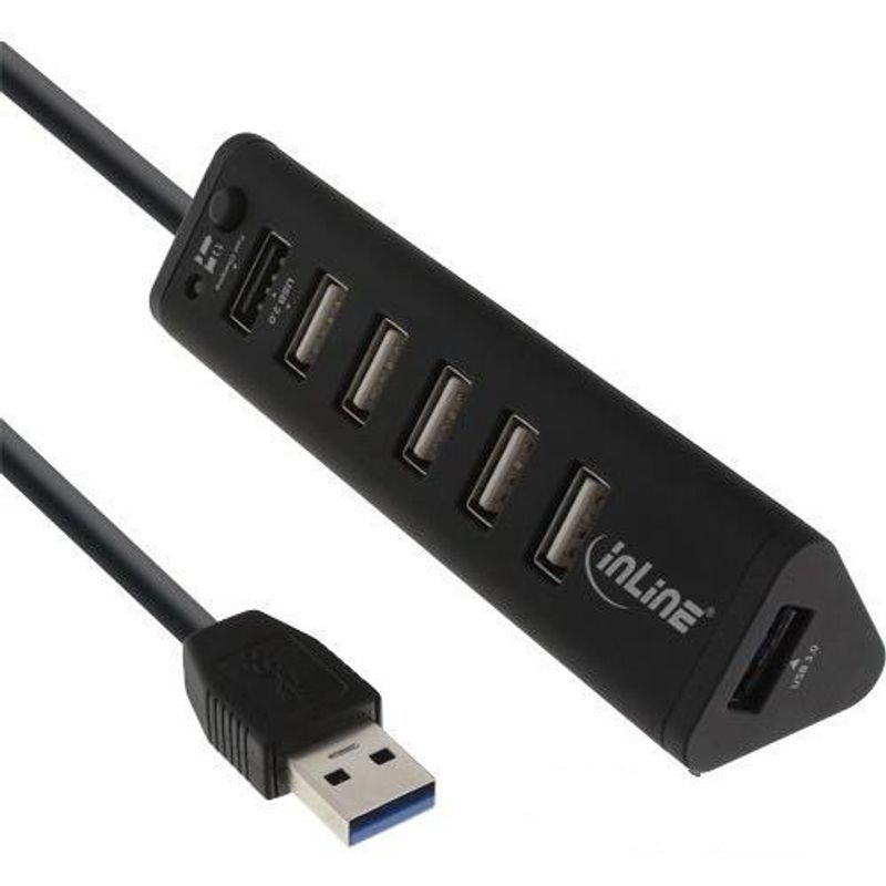 InLine® Smart Hub, 7-fach USB 3.2 Gen.1 / 2.0 Hub mit Schnelllade-Anschluss