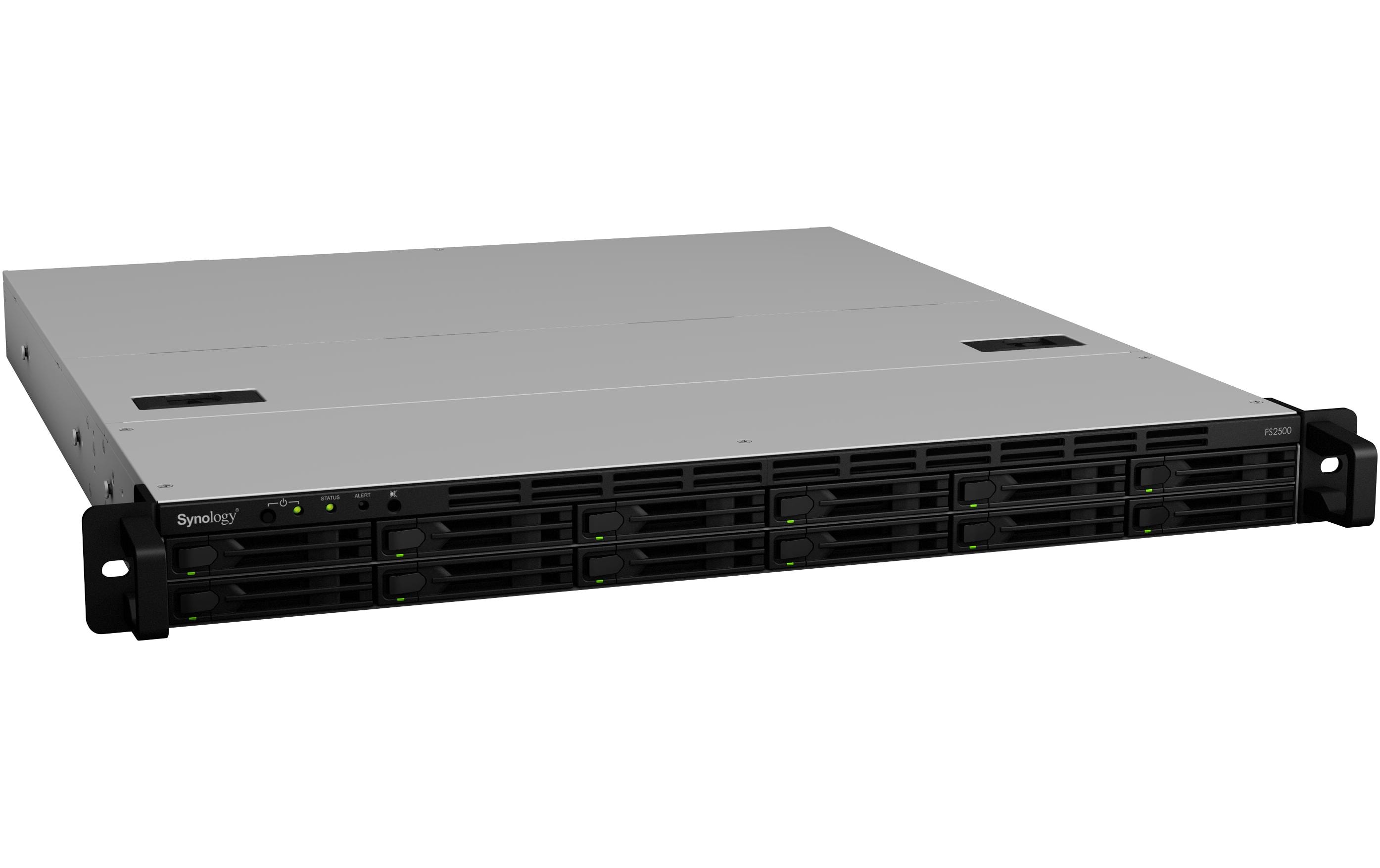 Synology FlashStation FS2500 - NAS-Server - 12 Schächte - Rack - einbaufähig - SATA 6Gb/s - RAID 0, 1, 5, 6, 10, JBOD, RAID F1 - RAM 8 GB - Gigabit Ethernet / 10 Gigabit Ethernet - iSCSI Support - 1U