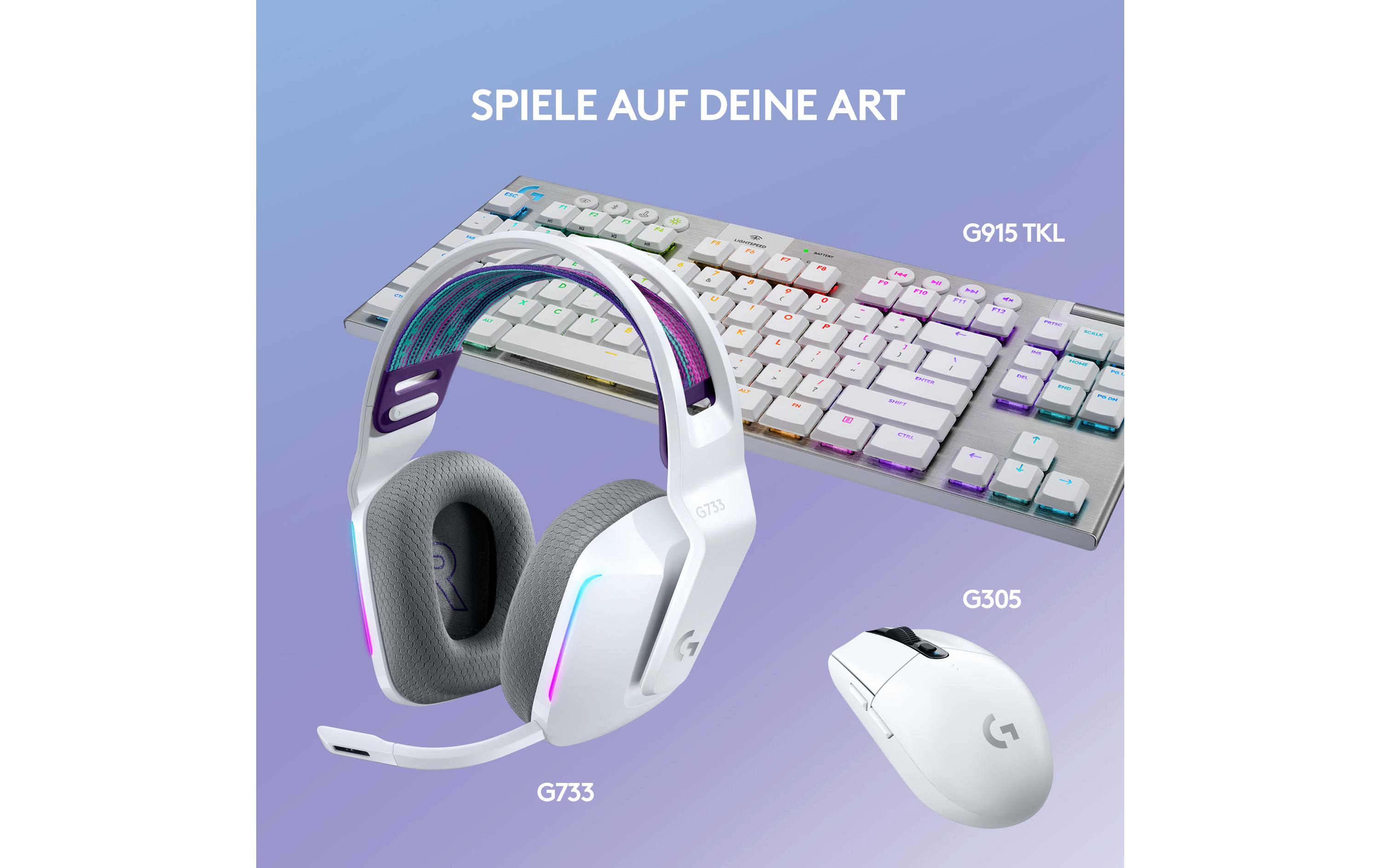 Logitech G G733 LIGHTSPEED Wireless RGB Gaming Headset - Headset - ohrumschließend - 2,4 GHz - kabellos - weiß