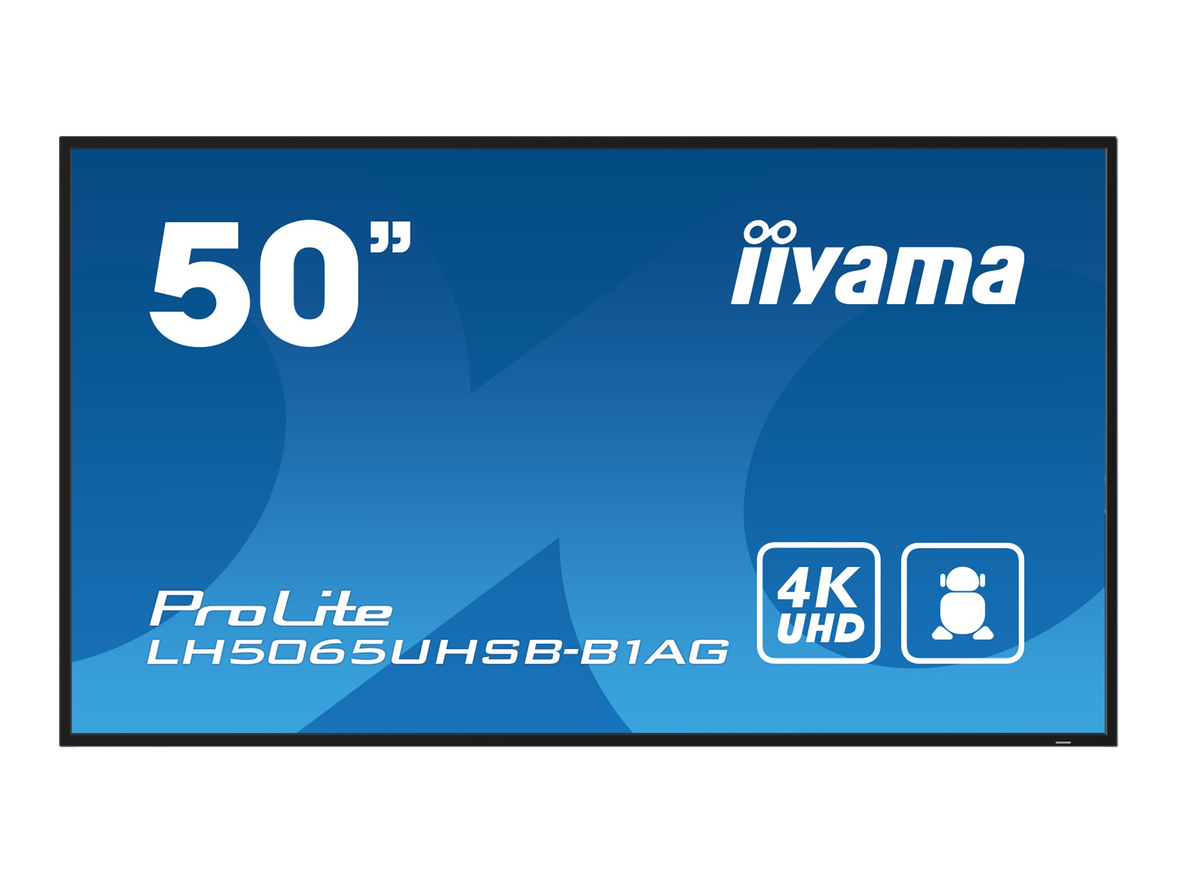 iiyama ProLite LH5065UHSB-B1AG - 127 cm (50") Diagonalklasse (125.7 cm (49.5") sichtbar) LCD-Display mit LED-Hintergrundbeleuchtung - Digital Signage - Android - 4K UHD (2160p) 3840 x 2160 - Schwarz