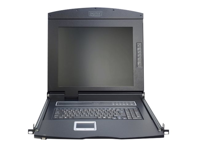 Digitus Professional DS-72210-1GE - KVM-Konsole mit KVM-Switch - 1 Anschlüsse - Deutsch - 43.2 cm (17") - Rack - einbaufähig - 1280 x 1024 @ 60 Hz - 1000:1 - Schwarz, RAL 9005 - 1U