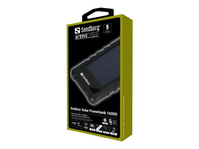 Sandberg Outdoor Solar Powerbank 16000 Solar-Powerbank - Li-Ion - USB
24 pin USB-C
