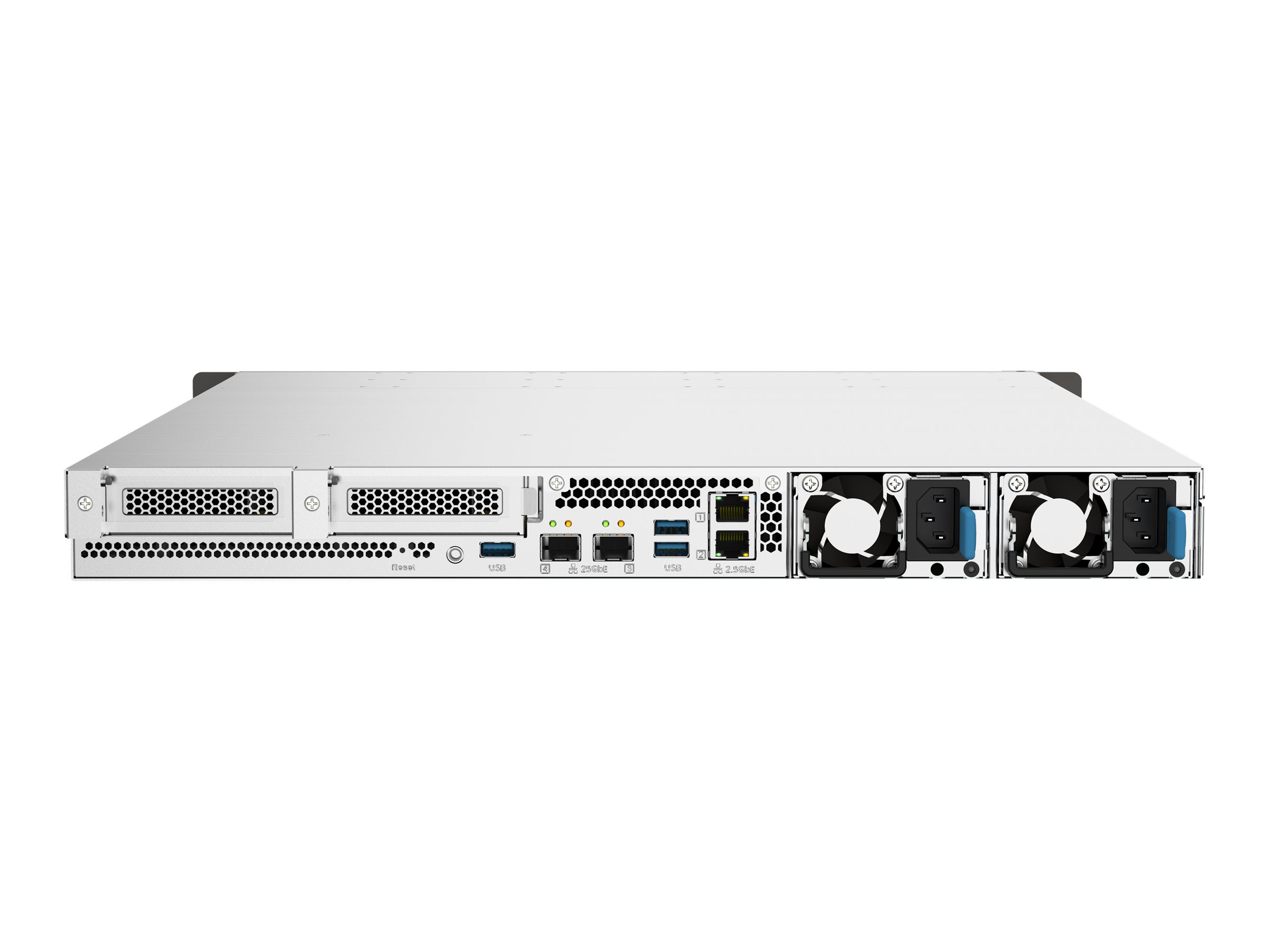 QNAP TS-h1090FU - NAS-Server - 10 Schächte - Rack - einbaufähig - SATA 6Gb/s / PCIe (NVMe) / U.2 - RAID 0, 1, 5, 6, 10, 50, JBOD, 60 - RAM 64GB - 25 Gigabit Ethernet / 2,5 Gigabit Ethernet - iSCSI Support - 1U (TS-H1090FU-7232P-64G)