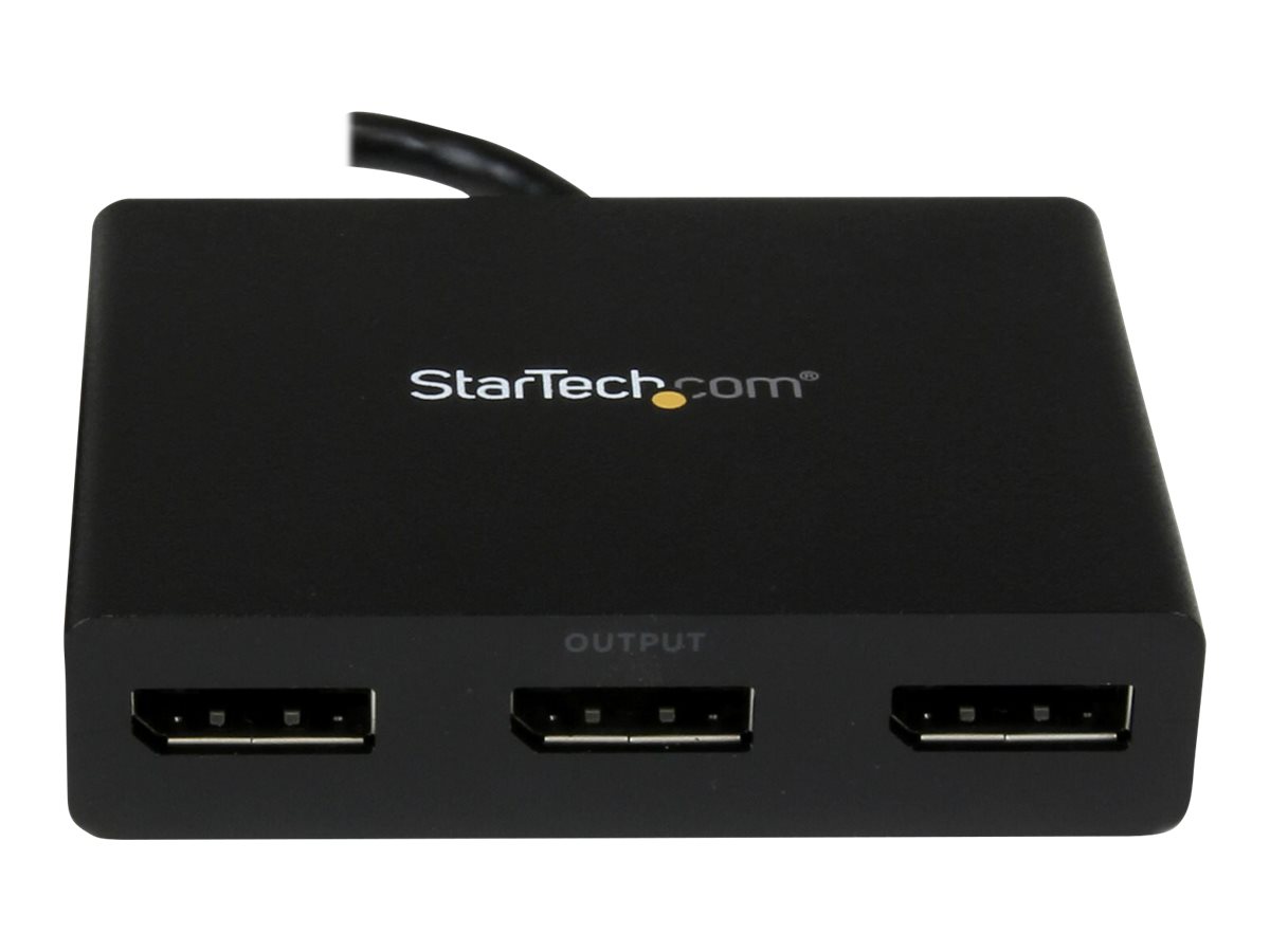 StarTech.com 3-Port Multi Monitor Adapter - DisplayPort 1.2 MST-Hub auf Dual 4K 30Hz & 1x 1080p - Video-Splitter für den erweiterten Desktop-Modus nur auf Windows-PCs - DP auf 3x DP-Monitore (MSTDP123DP) - Video-Verteiler - 3 Anschlüsse