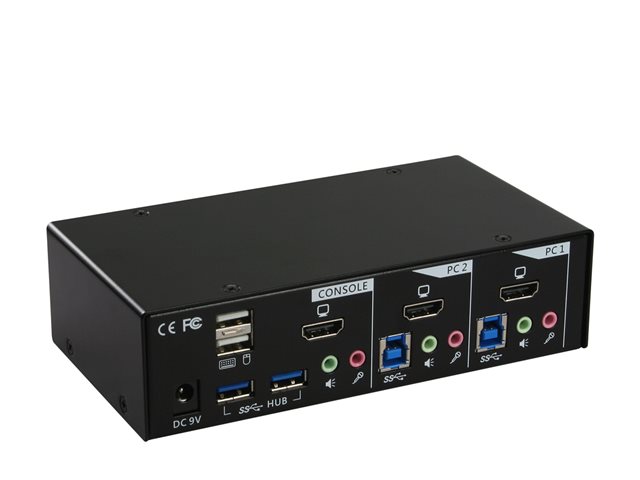 InLine - KVM-/Audio-/USB-Switch - 2 x KVM/Audio/USB - 1 lokaler Benutzer - Desktop