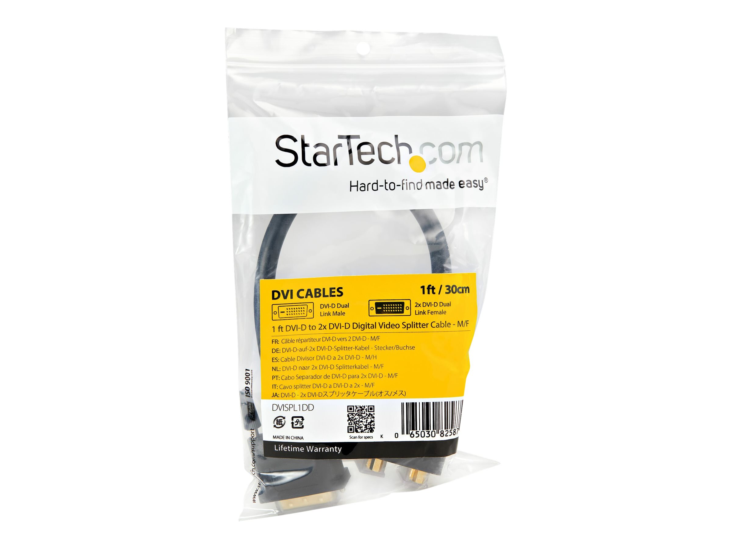 StarTech.com DVI-D auf 2x DVI-D 30cm Splitter Kabel - Dual Link DVI25 Y-Kabel - Stecker/2x Buchse - DVI-Adapter vergoldete Kontakte - Video-Verteiler - DVI - 30.5 cm