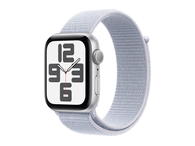 Apple Watch SE GPS 44mm Silver Aluminium Case mit Blue Cloud Sport Band (MXET3QF/A)