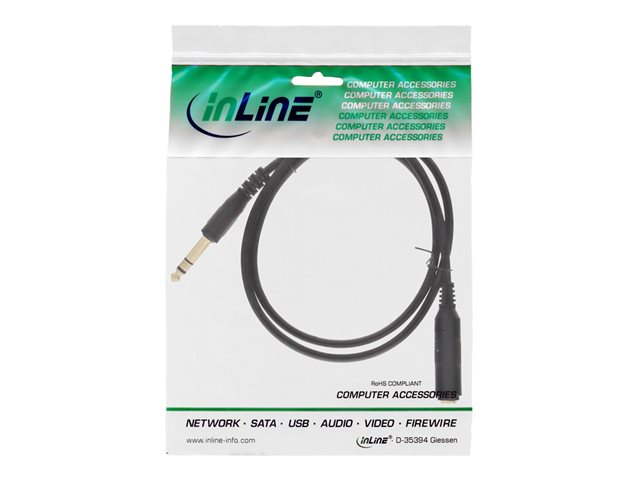 InLine - Kopfhörerverlängerungskabel - Stereo-Stecker männlich zu Stereo-Stecker weiblich - 5 m - Schwarz