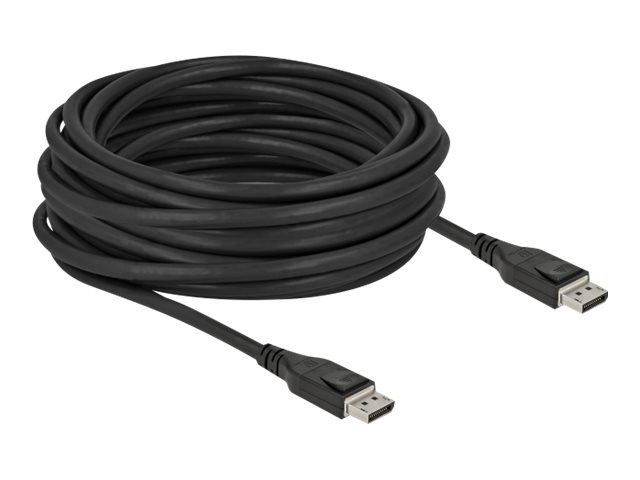 Delock - DisplayPort-Kabel - DisplayPort (M) zu DisplayPort (M) - DisplayPort 1.4 - 10 m - aktiv, unterstützt 8K 60 Hz (7680 x 4320), unterstützt 5K 120 Hz (5120 x 2880), unterstützt 4K 240 Hz (3840 x 2160) - Schwarz
