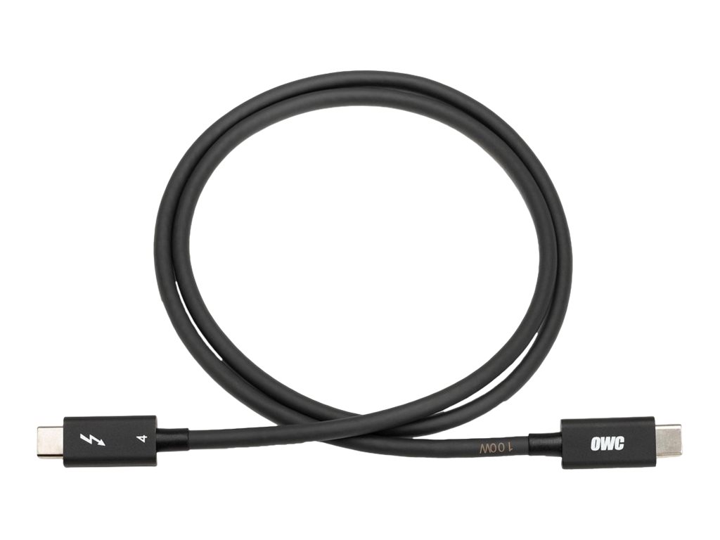 OWC - Thunderbolt-Kabel - 24 pin USB-C (M) zu 24 pin USB-C (M) - USB 3.2 Gen 2 / USB4 / Thunderbolt 3 / Thunderbolt 4 - 20 V - 5 A - 80 cm - 4K Unterstützung, 8K Unterstützung, 5K Unterstützung, USB-Stromversorgung (100 W), 6K Unterstützung - Schwarz