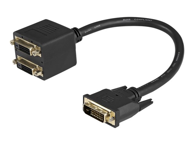 StarTech.com DVI-D auf 2x DVI-D 30cm Splitter Kabel - Dual Link DVI25 Y-Kabel - Stecker/2x Buchse - DVI-Adapter vergoldete Kontakte - Video-Verteiler - DVI - 30.5 cm