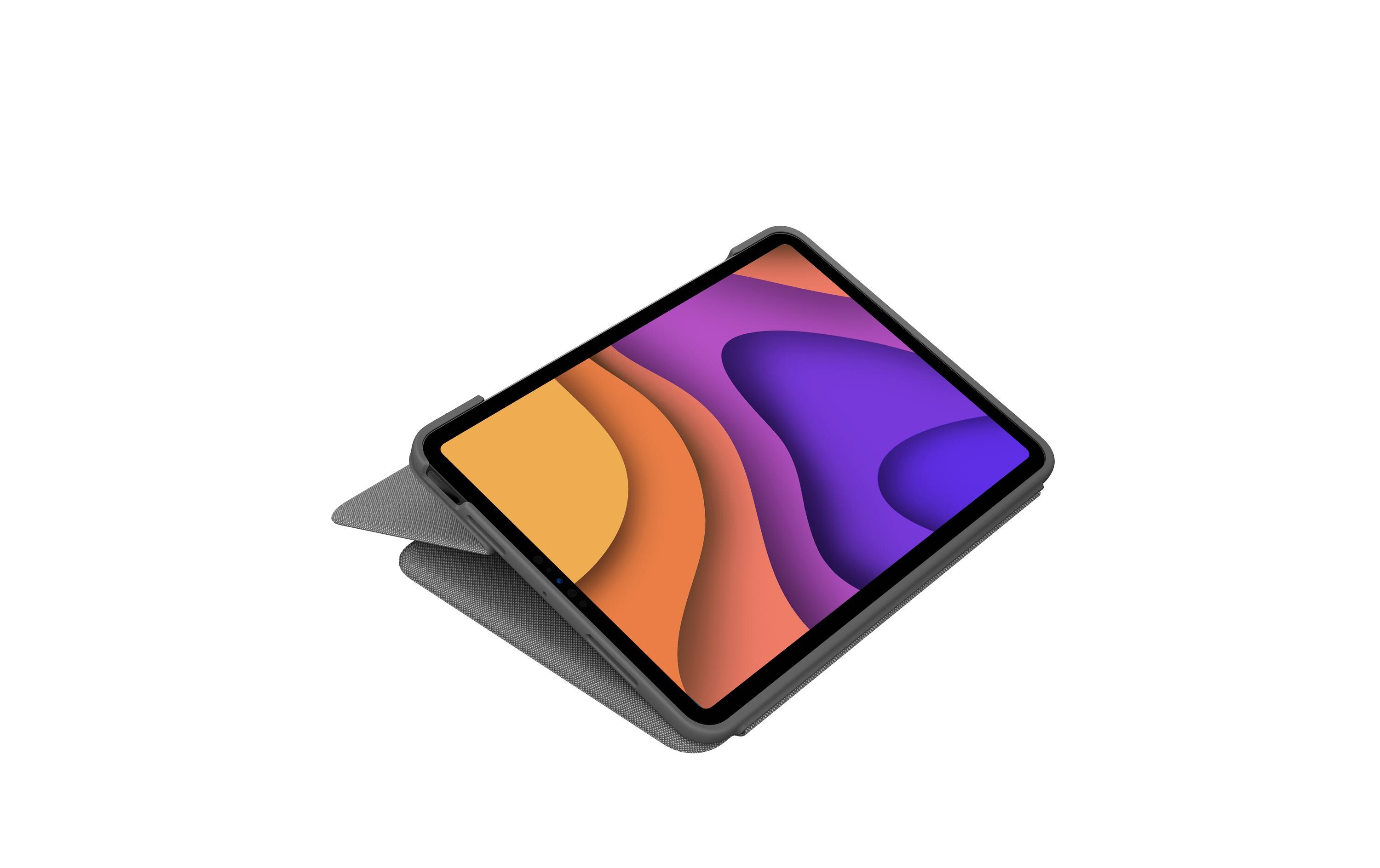 Logitech Folio Touch - Tastatur und Foliohülle - mit Trackpad - QWERTZ - Schweiz - Oxford Gray Eingabegerät