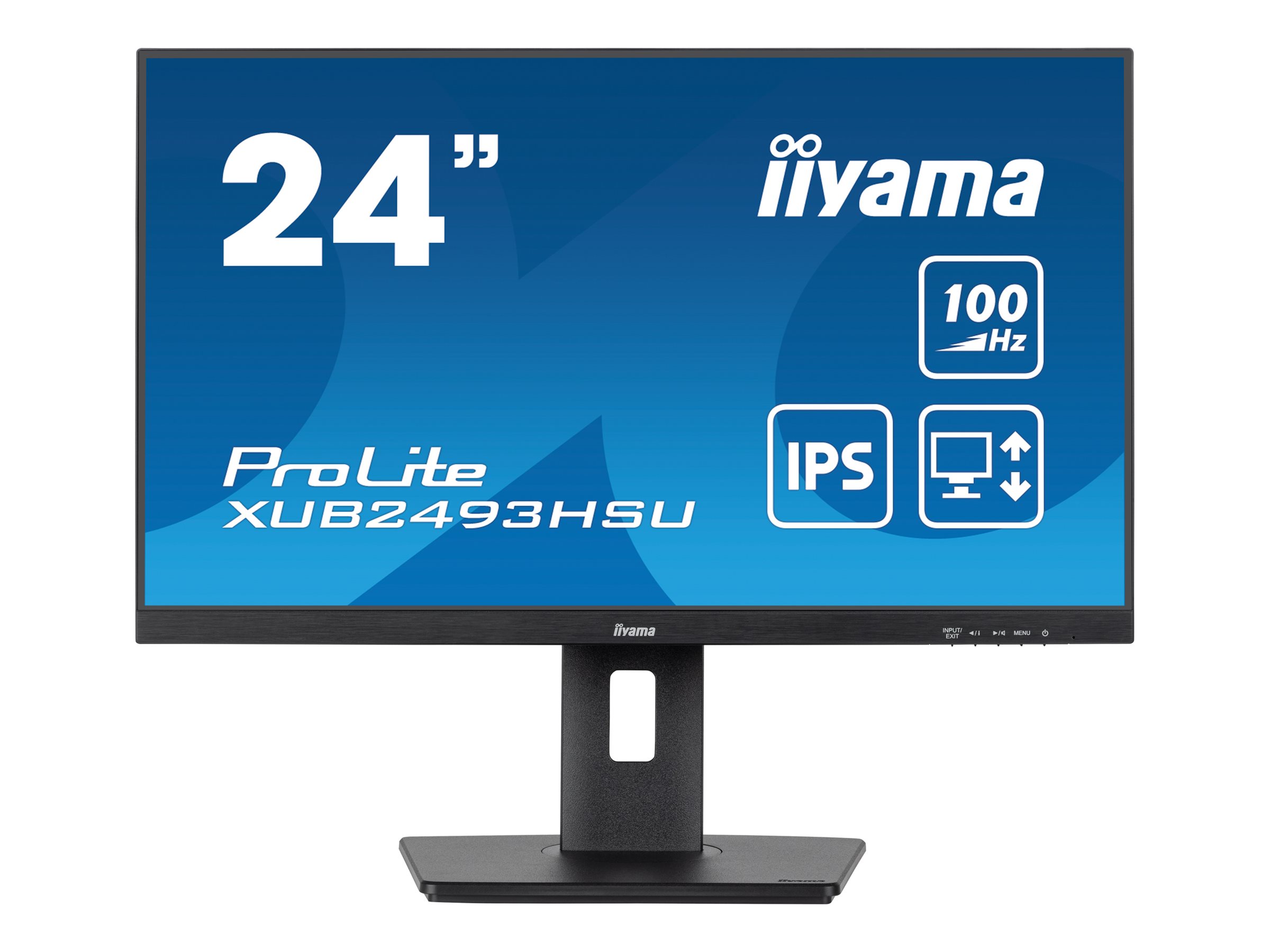 iiyama ProLite XUB2493HSU-B7 - LED-Monitor - 61 cm (24") (23.8" sichtbar) - 1920 x 1080 Full HD (1080p) @ 100 Hz - IPS - 250 cd/m² - 1300:1 - 1 ms - HDMI, DisplayPort - Lautsprecher - mattschwarz