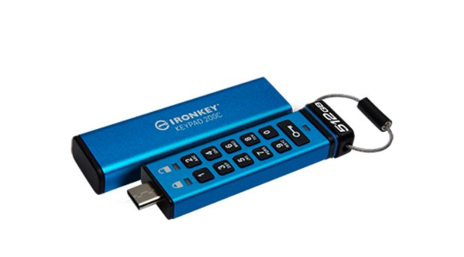Kingston IronKey Keypad 200C - USB-Flash-Laufwerk - verschlüsselt - 512 GB - USB 3.2 Gen 1 (IKKP200C/512GB)