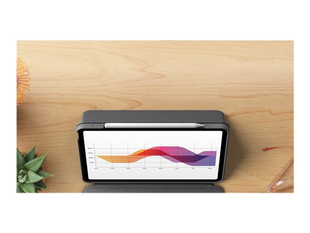 Logitech Folio Touch - Tastatur und Foliohülle - mit Trackpad - QWERTZ - Schweiz - Oxford Gray Eingabegerät