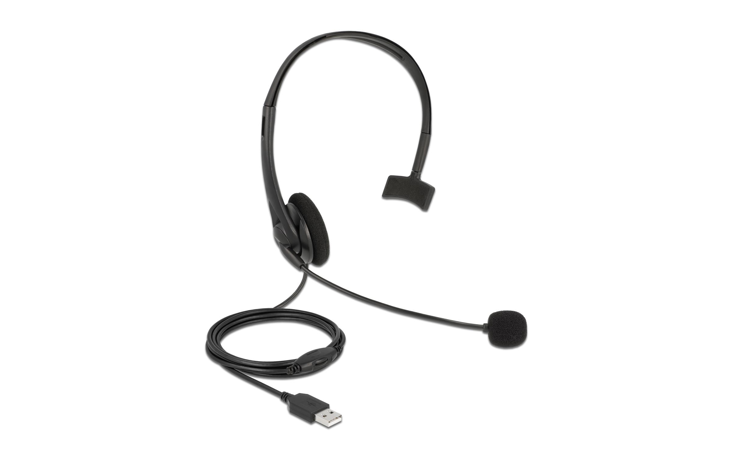 Delock - Headset - On-Ear - kabelgebunden - USB-A - Schwarz