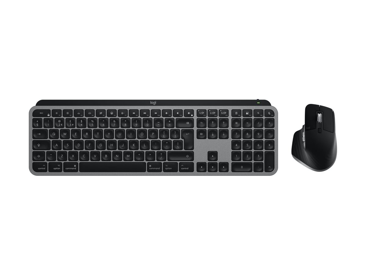Logitech Master Series MX Keys S Combo for Mac - Tastatur-und-Maus-Set full size - QWERTZ - Deutsch - Space-grau Eingabegerät