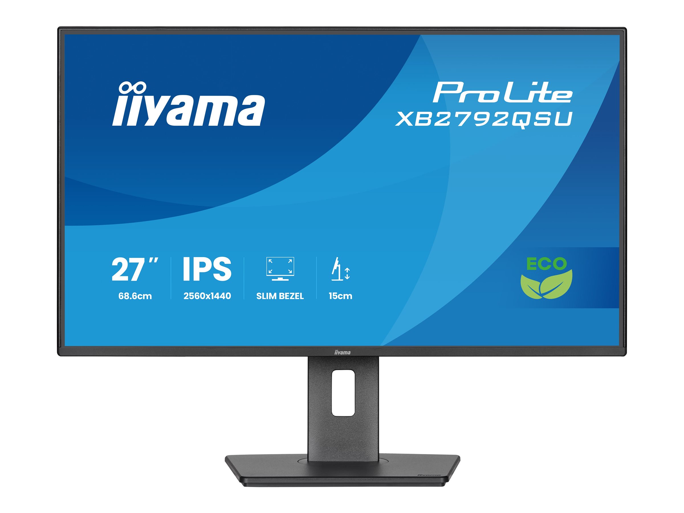 iiyama ProLite XB2792QSU-B1 - LED-Monitor - 68.6 cm (27") - 1920 x 1080 Full HD (1080p) @ 120 Hz - IPS - 350 cd/m² - 1500:1 - 3 ms - HDMI, DisplayPort - Lautsprecher - Schwarz, Matte