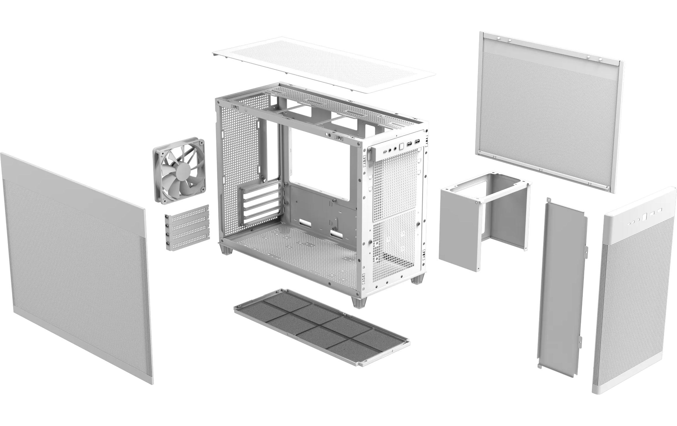 ASUS PC-Gehäuse AP201 MicroATX TG Weiss