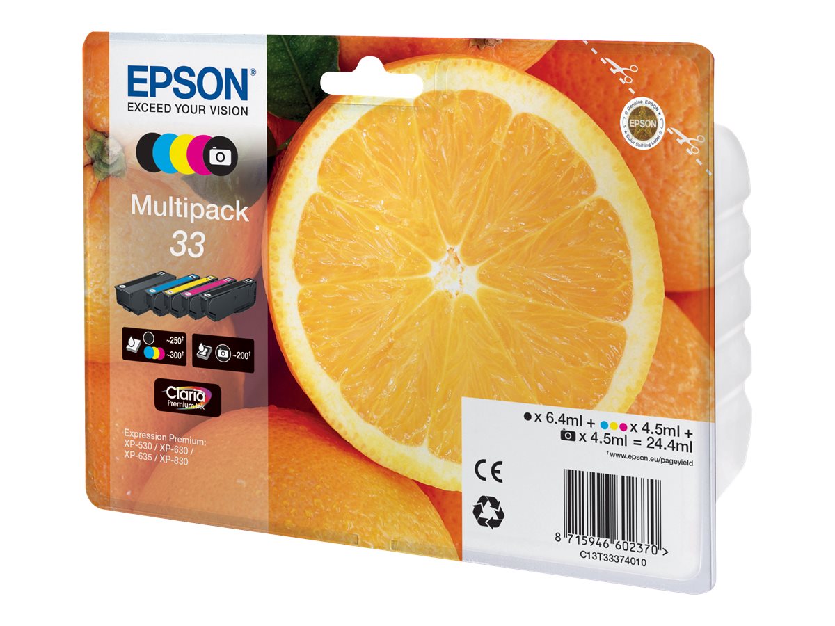 Epson 33 Multipack - 5er-Pack - Schwarz
Gelb
Cyan
Magenta
Photo schwarz - original - Tintenpatrone