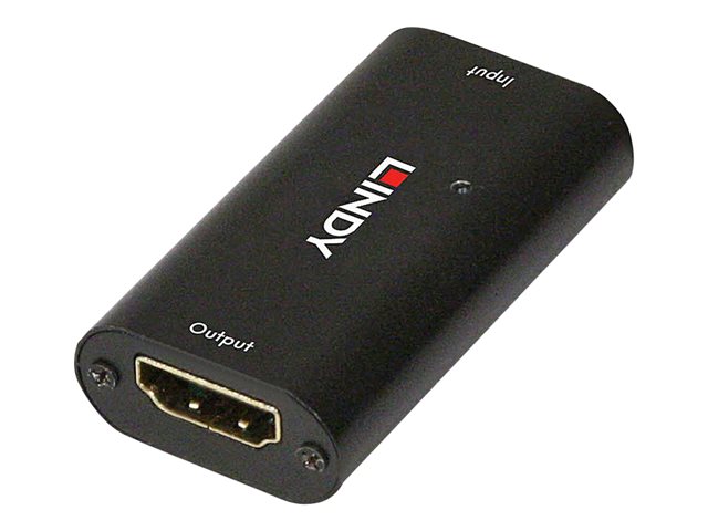LINDY HDMI 2.0 18G UHD/HDR Repeater/Extender - Erweiterung für Video/Audio - HDMI - 19-poliger HDMI Typ A / 19-poliger HDMI Typ A - bis zu 40 m