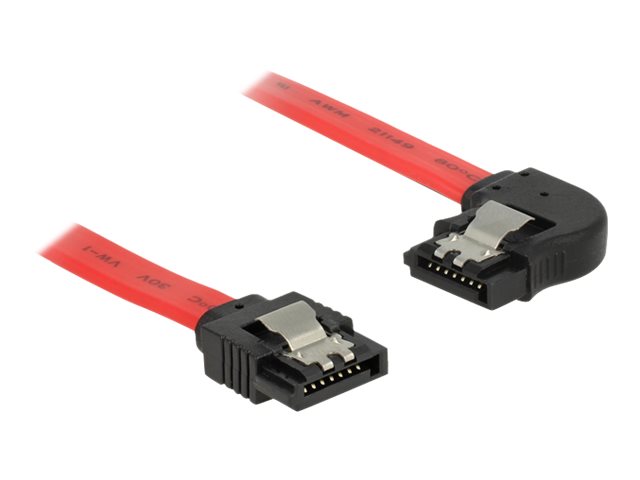 Delock - SATA-Kabel - Serial ATA 150/300/600 - SATA (M) zu SATA (M) - 20 cm - eingerastet, links-gewinkelter Stecker - Rot