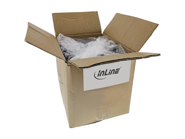 InLine - Stromkabel - power CEE 7/7 (S) gewinkelt zu power IEC 60320 C13 - 1 m - Schwarz (Packung mit 45)