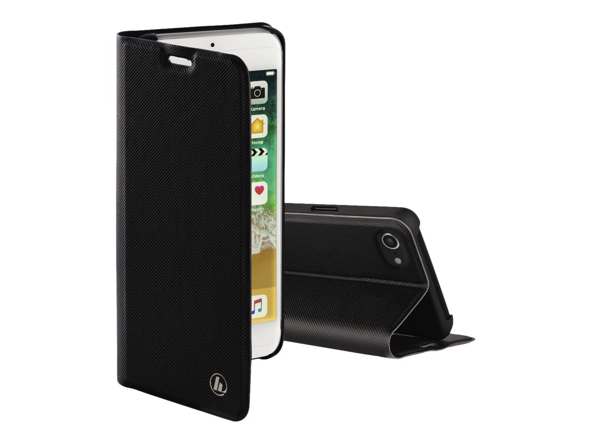 Hama Essential Line "Slim Pro" Booklet - Flip-Hülle für Mobiltelefon - Polyurethan - Schwarz - für Apple iPhone 6, 6s, 7, 8